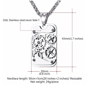 GEAR ROTATABLE PENDANT & NECKLACE